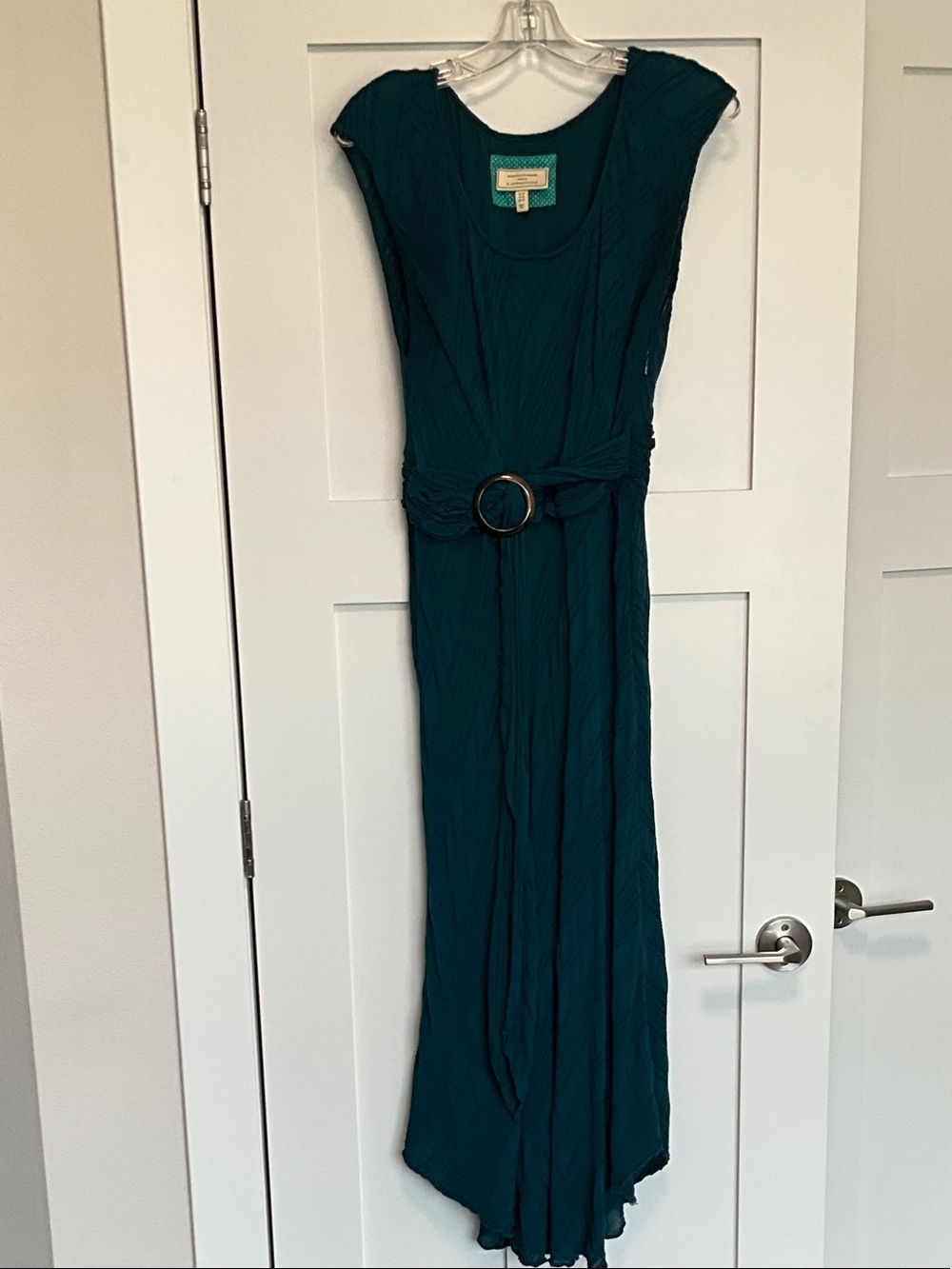 Anthropologie Teal Maxi Dress with Ring Belt